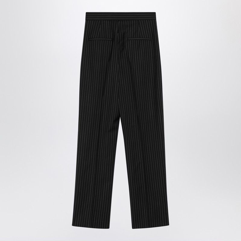 Max Mara Max Mara Black Pinstriped Wool Trousers Size 28" / US 6 / IT 42 - 2 Thumbnail