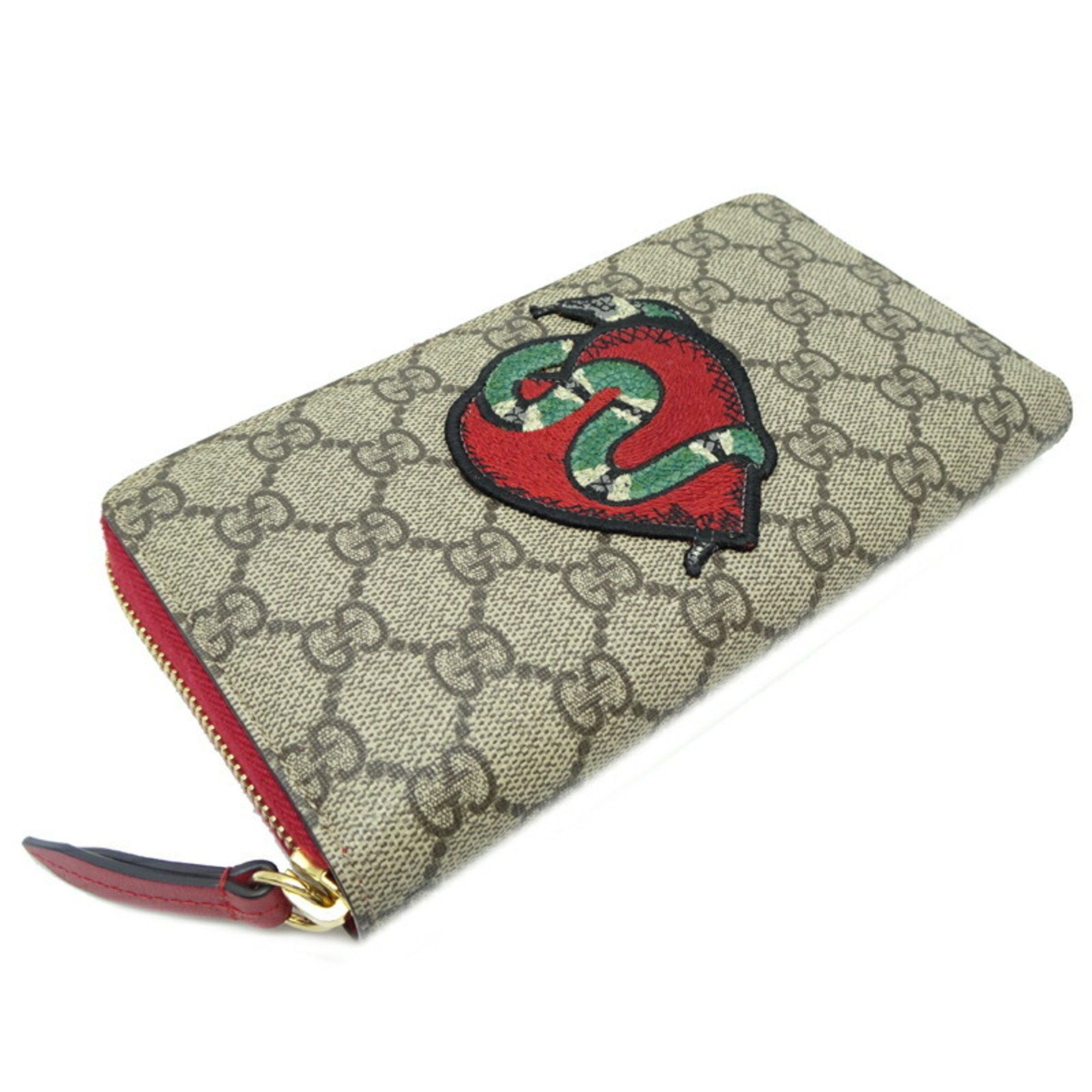 Gucci Gucci Snake Round Wallet Holiday Collection Women's and Men's Long 456863 GG Supreme Khaki (Green) Size ONE SIZE - 3 Thumbnail