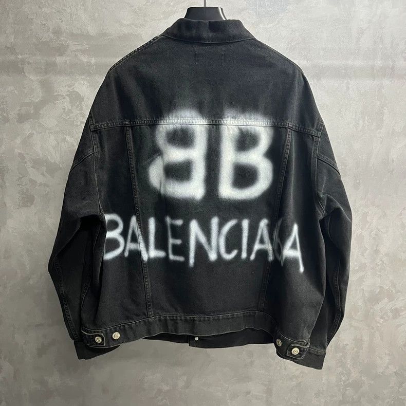 Balenciaga Balenciaga Black Logo Denim Jacket Size US S / EU 44-46 / 1 - 5 Thumbnail