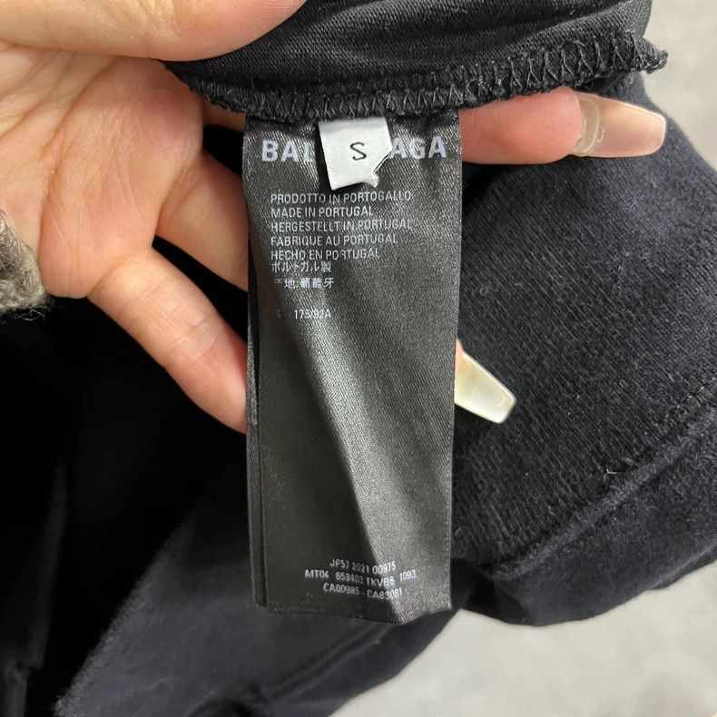 Balenciaga Black Hooded Sweatshirt with Distressed Details Size US S / EU 44-46 / 1 - 4 Thumbnail