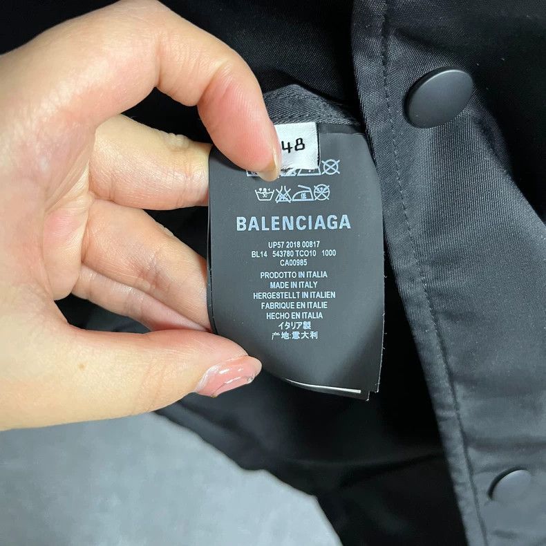 Balenciaga Balenciaga Black Windbreaker Jacket with Logo Size US M / EU 48-50 / 2 - 4 Thumbnail
