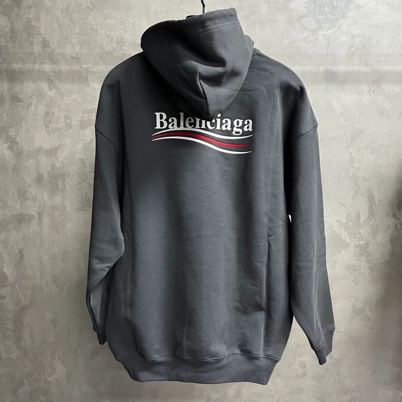 Balenciaga Balenciaga Gray Logo Print Hoodie Sweatshirt Size US XS / EU 42 / 0 - 4 Thumbnail