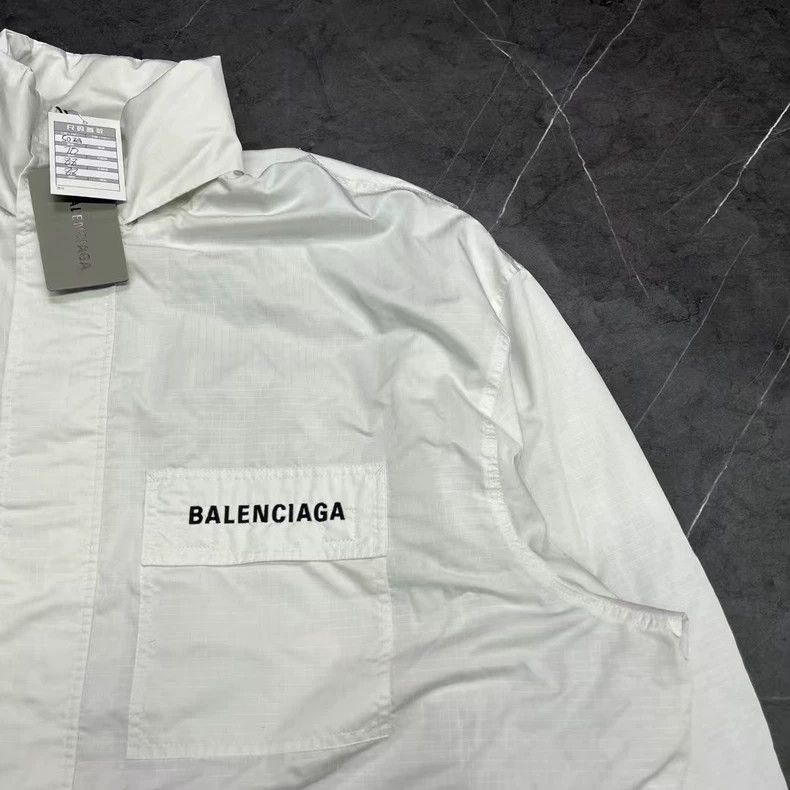 Balenciaga Balenciaga White Logo Cotton Jacket Size US L / EU 52-54 / 3 - 6 Thumbnail