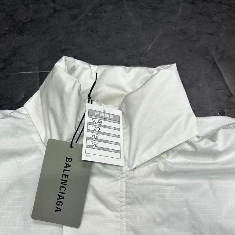 Balenciaga Balenciaga White Logo Cotton Jacket Size US L / EU 52-54 / 3 - 7 Thumbnail