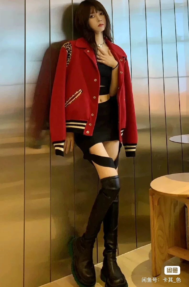 Saint Laurent Paris Saint Laurent Red Leopard Print Baseball Jacket Size US XXL / EU 58 / 5 - 4 Thumbnail