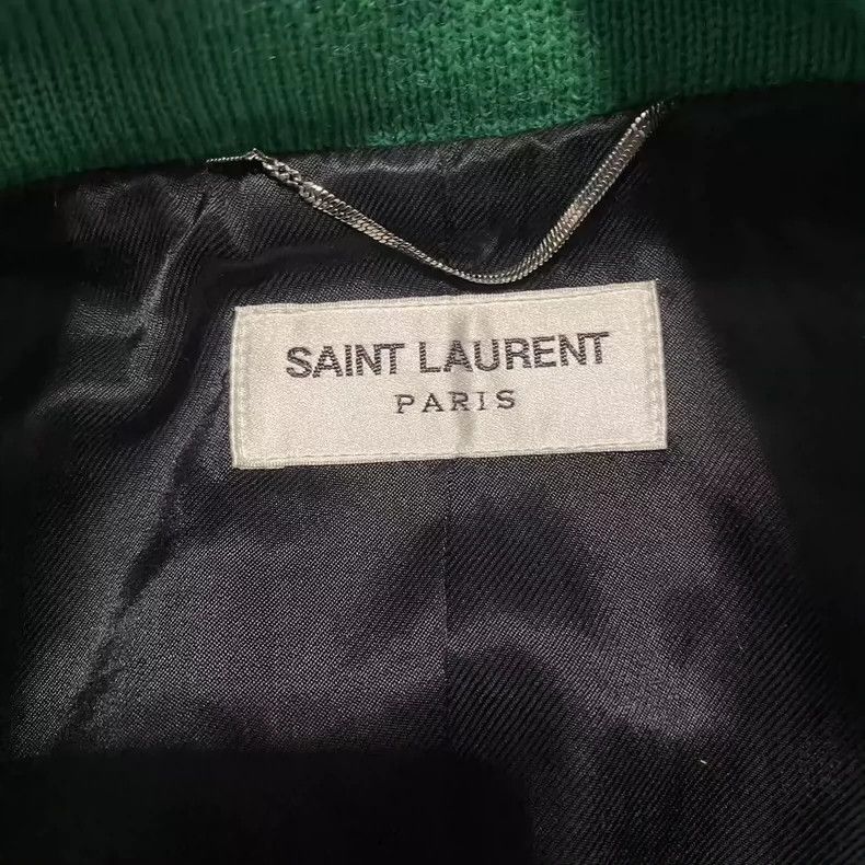Saint Laurent Paris Saint Laurent Green and White Varsity Jacket Size US L / EU 52-54 / 3 - 4 Thumbnail