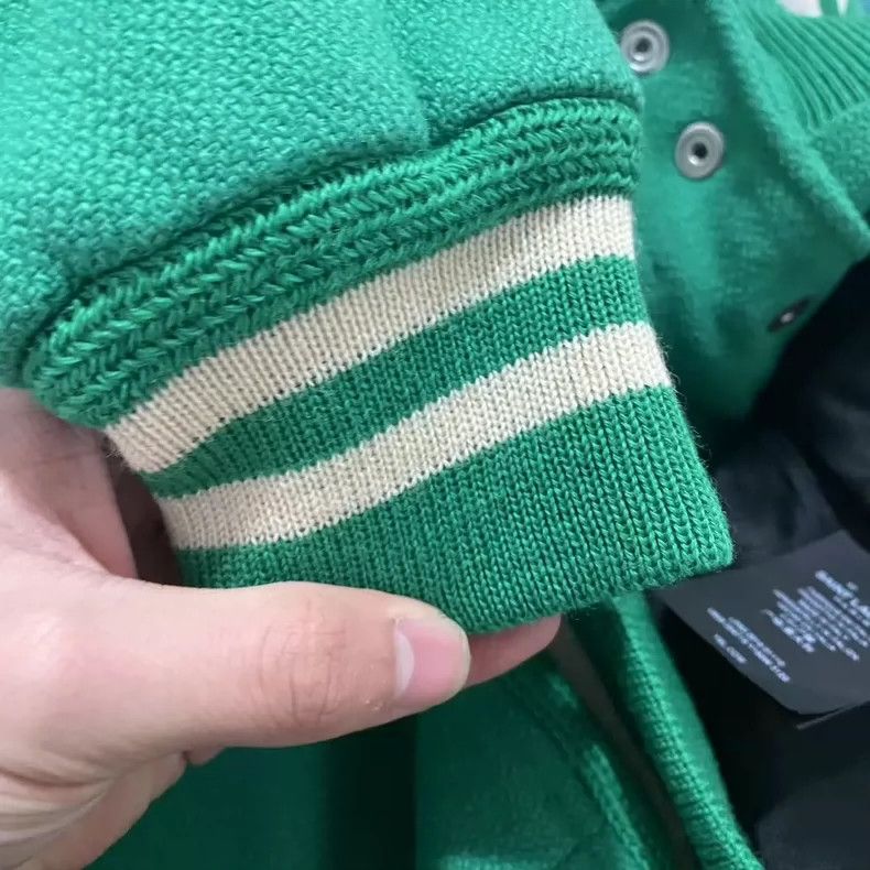 Saint Laurent Paris Saint Laurent Green and White Varsity Jacket Size US L / EU 52-54 / 3 - 7 Thumbnail