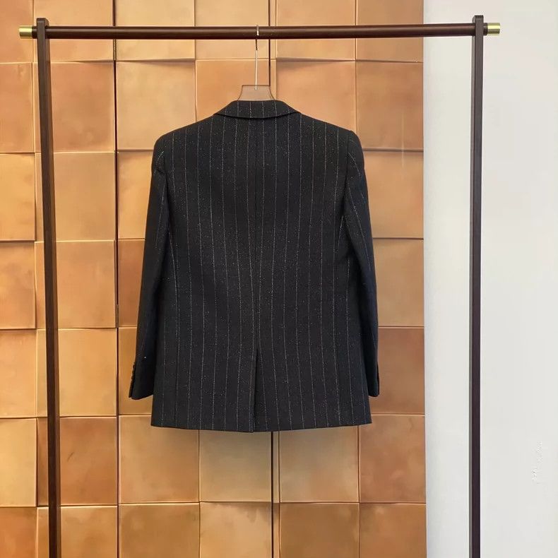 Yves Saint Laurent Saint Laurent Paris Gray Pinstripe Blazer Size US XL / EU 56 / 4 - 2 Thumbnail