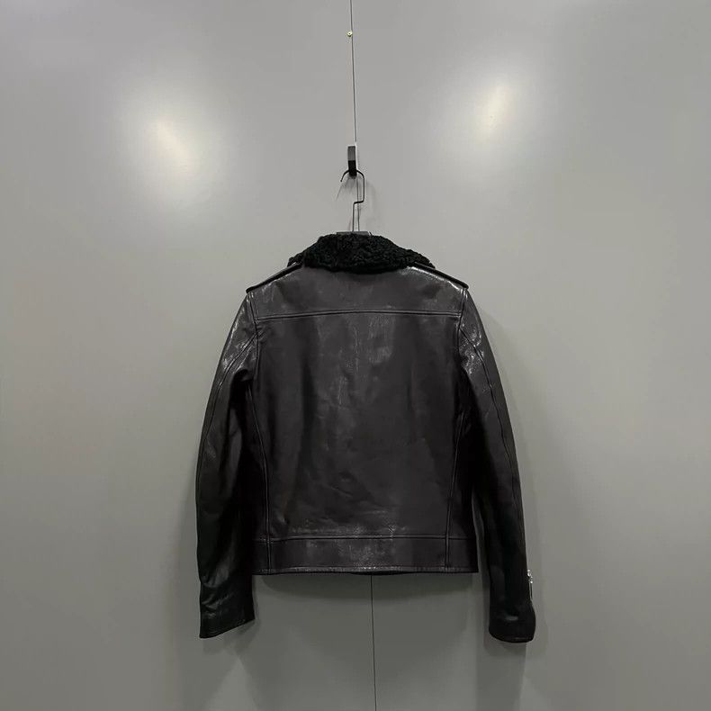 Saint Laurent Paris Saint Laurent Leather Jacket with Shearling Collar Size US L / EU 52-54 / 3 - 2 Thumbnail
