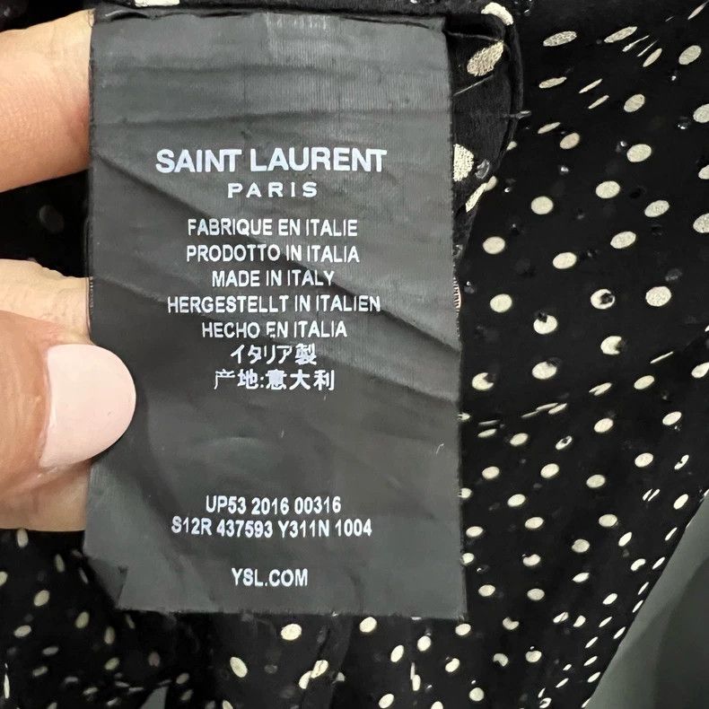 Saint Laurent Paris Saint Laurent Polka Dot Embroidered Shirt Size US M / EU 48-50 / 2 - 4 Thumbnail