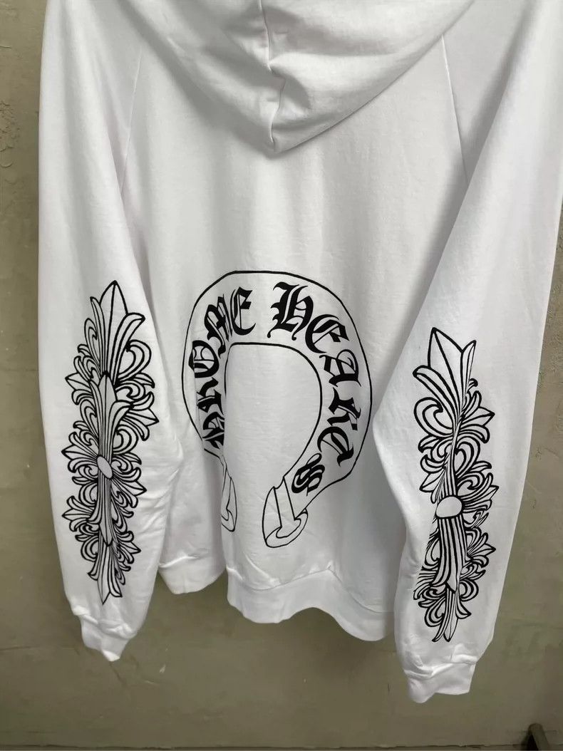Chrome Hearts Chrome Hearts White Zipper Hoodie Size US XL / EU 56 / 4 - 4 Thumbnail