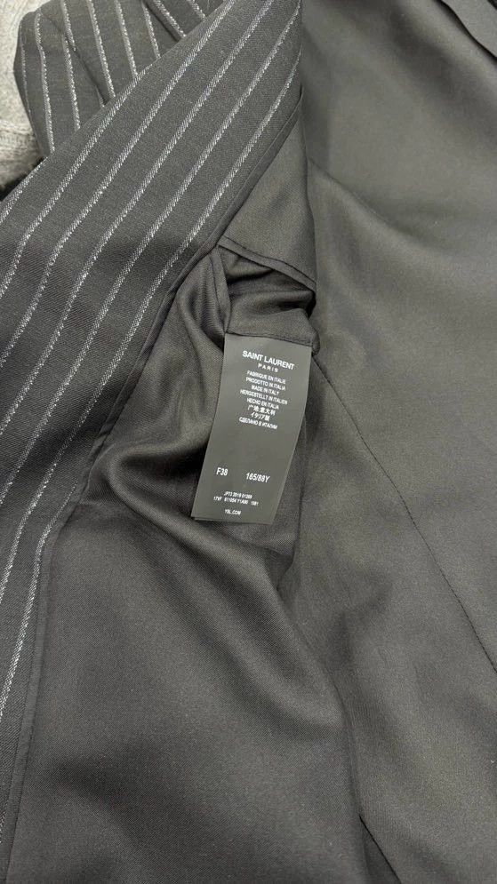Saint Laurent Paris YSL RIVE GAUCHE Striped Wool Blazer Size US M / EU 48-50 / 2 - 3 Thumbnail