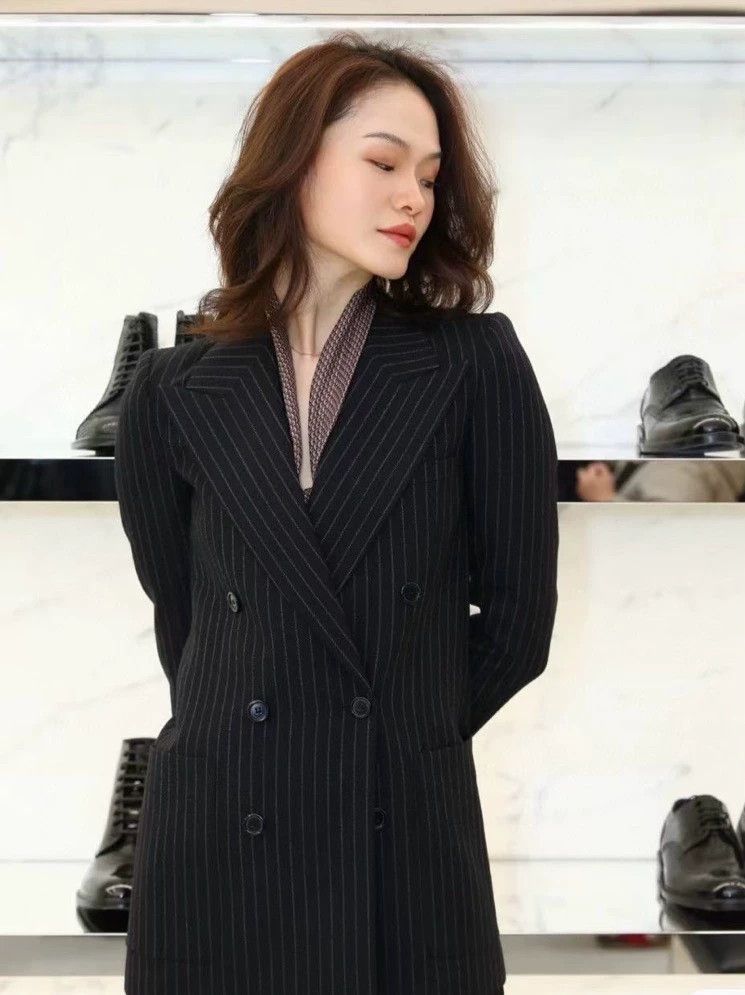 Saint Laurent Paris YSL RIVE GAUCHE Striped Wool Blazer Size US M / EU 48-50 / 2 - 5 Thumbnail