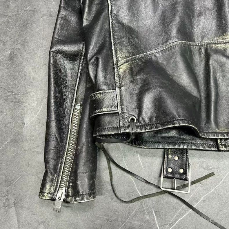 Saint Laurent Paris Saint Laurent Vintage Leather Motorcycle Jacket Size US L / EU 52-54 / 3 - 5 Thumbnail