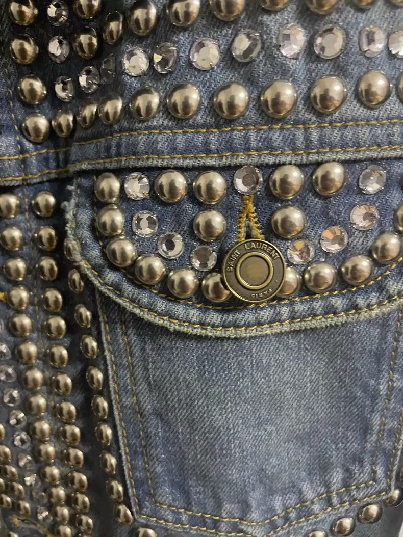 Saint Laurent Paris Saint Laurent Studded Denim Jacket Size US XS / EU 42 / 0 - 3 Thumbnail