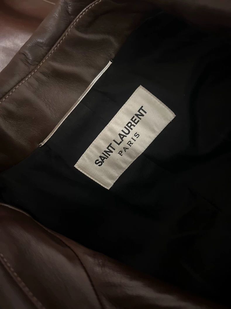 Saint Laurent Paris Long Leather Coat by Saint Laurent Size US XL / EU 56 / 4 - 5 Thumbnail