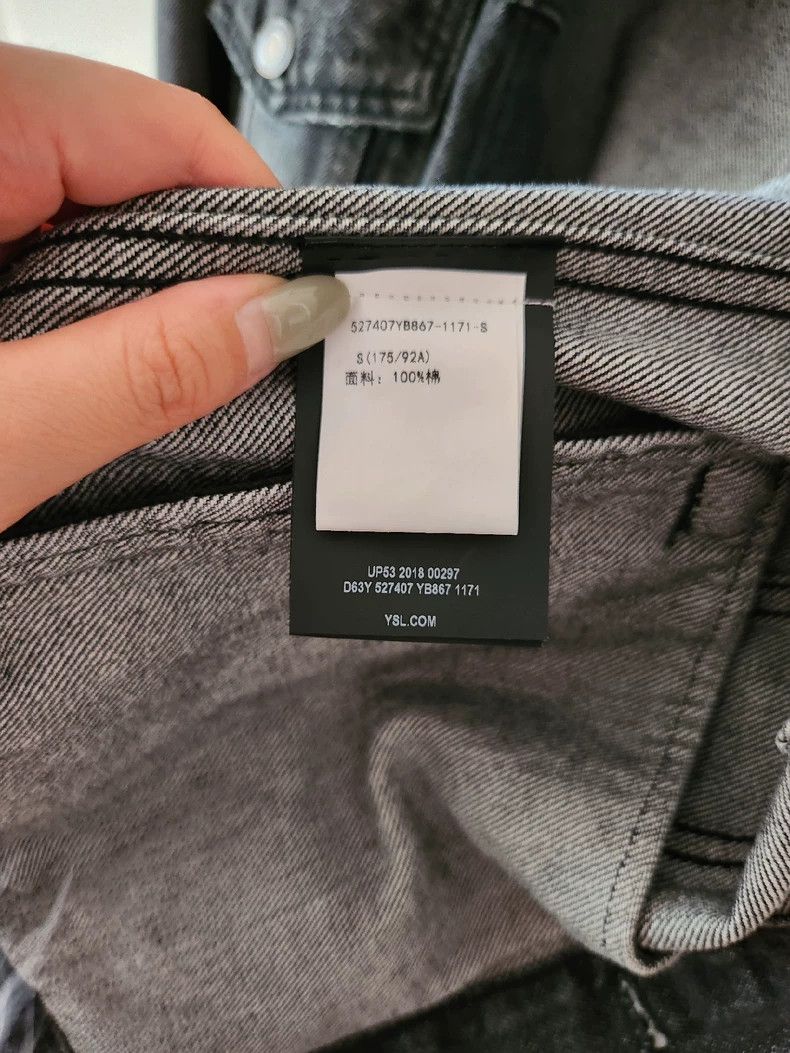 Saint Laurent Paris YSL Stone-Washed Denim Jacket in Gray Size US S / EU 44-46 / 1 - 4 Thumbnail