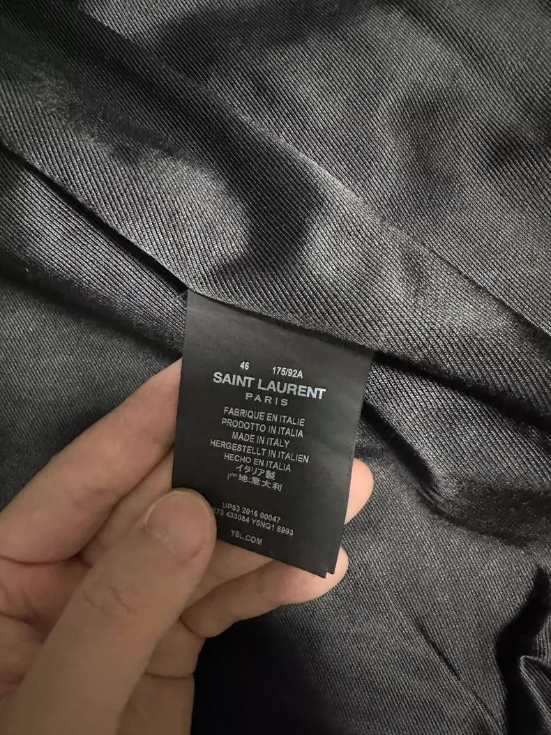 Saint Laurent Paris Stylish YSL Leather Bomber Jacket Size US M / EU 48-50 / 2 - 3 Thumbnail