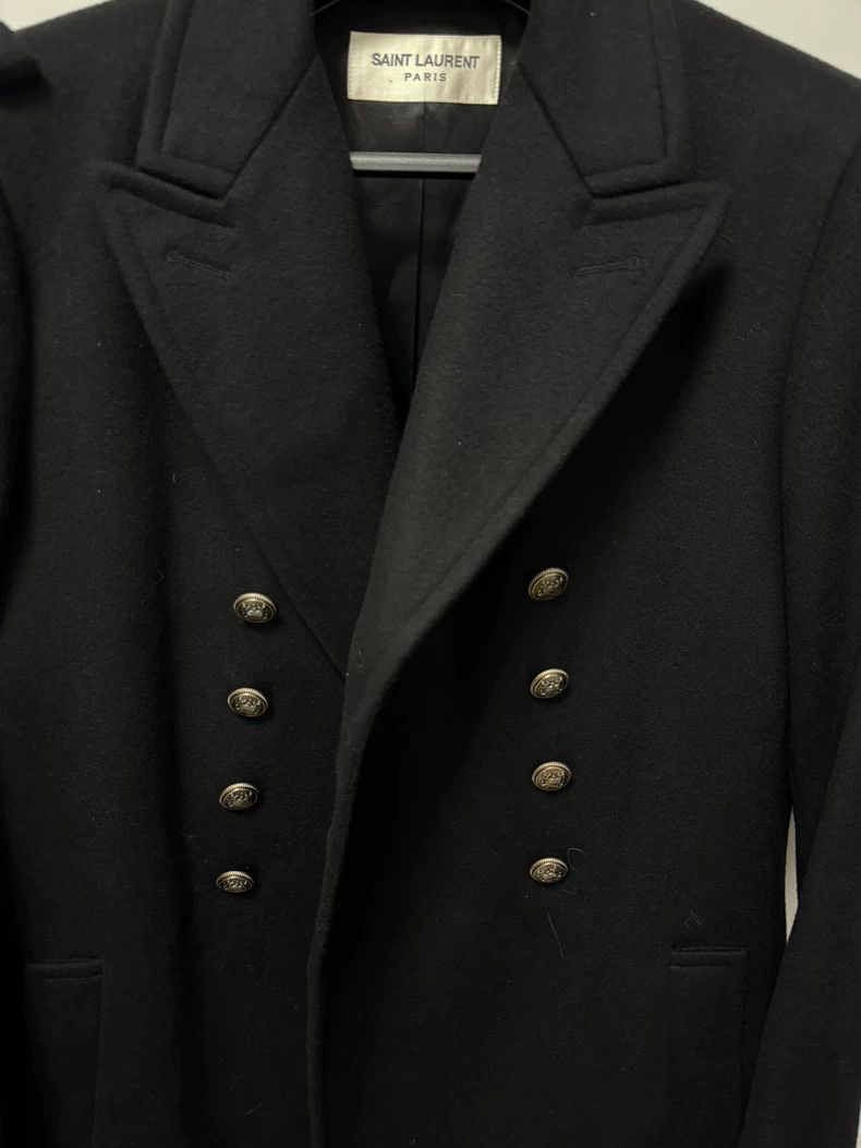 Saint Laurent Paris Saint Laurent Double-Breasted Navy Coat Size US M / EU 48-50 / 2 - 3 Thumbnail