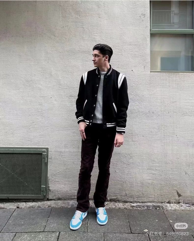 Saint Laurent Paris Black and White Baseball Jacket from Saint Laurent Size US L / EU 52-54 / 3 - 7 Thumbnail