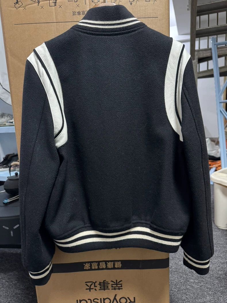 Saint Laurent Paris Black Striped Casual Baseball Jacket Size US XL / EU 56 / 4 - 2 Thumbnail