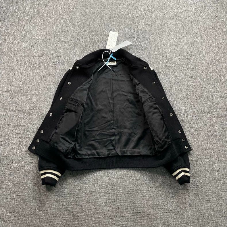 Saint Laurent Paris Saint Laurent Black and White Varsity Jacket Size US M / EU 48-50 / 2 - 2 Thumbnail