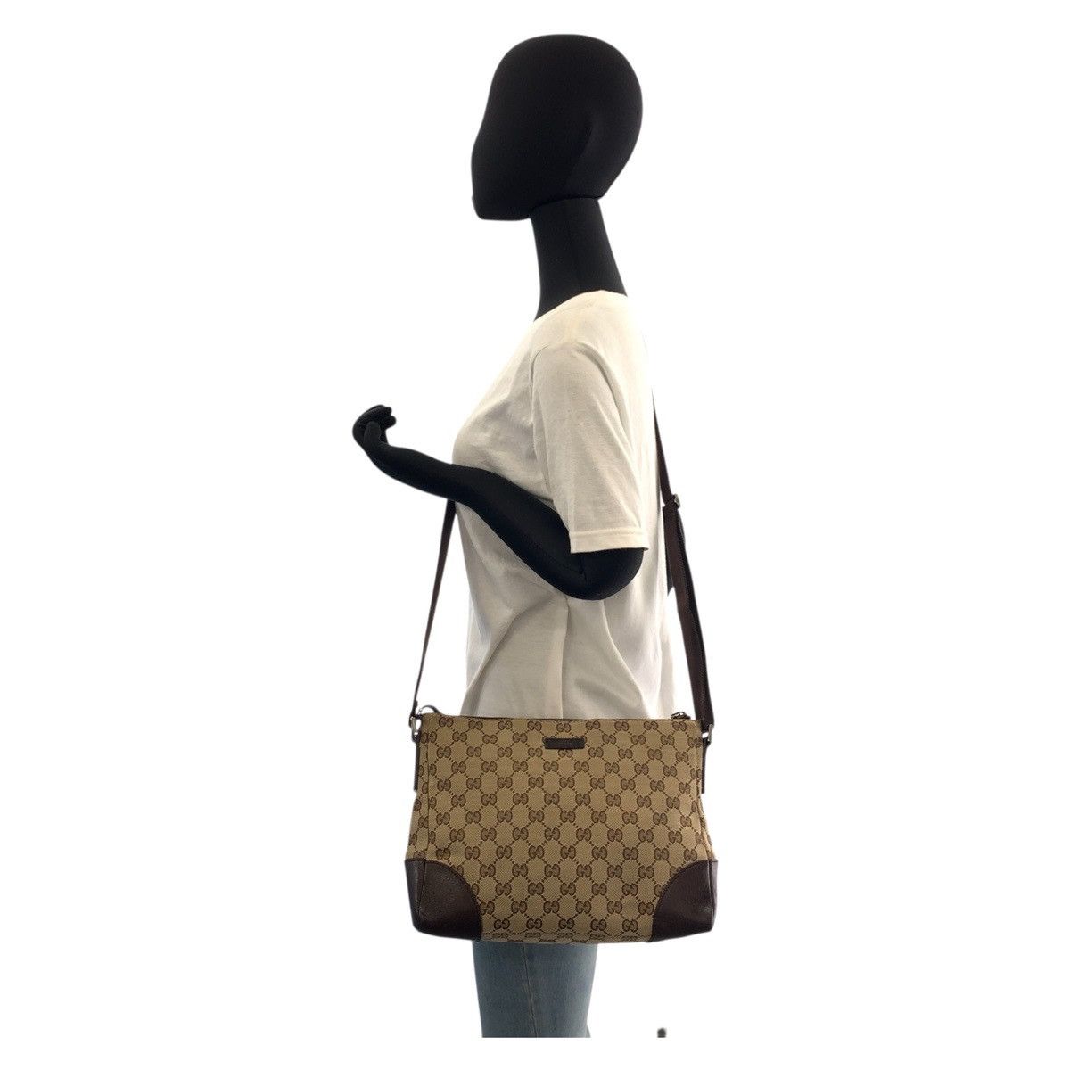Gucci Gucci Gucci GG Canvas Leather Shoulder Bag Canvas Shoulder Bag 114273 DUTY FREE for USA Size ONE SIZE - 6 Thumbnail