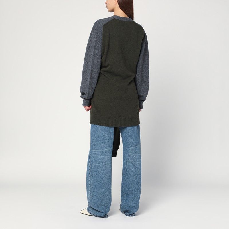 Stella McCartney Stella Mccartney Grey/Dark Green Cardigan With Crossed Sleeves Size M / US 6-8 / IT 42-44 - 2 Thumbnail