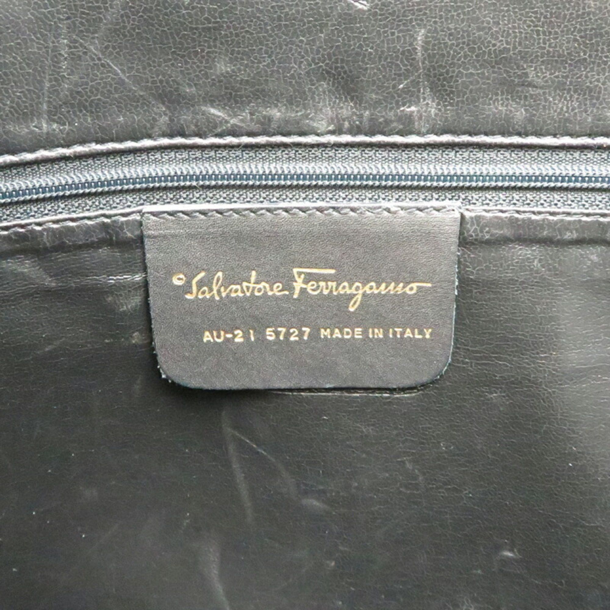 Salvatore Ferragamo Salvatore Ferragamo Women's and Men's Tote Bag AU-21-5727 Leather Black Size ONE SIZE - 7 Thumbnail