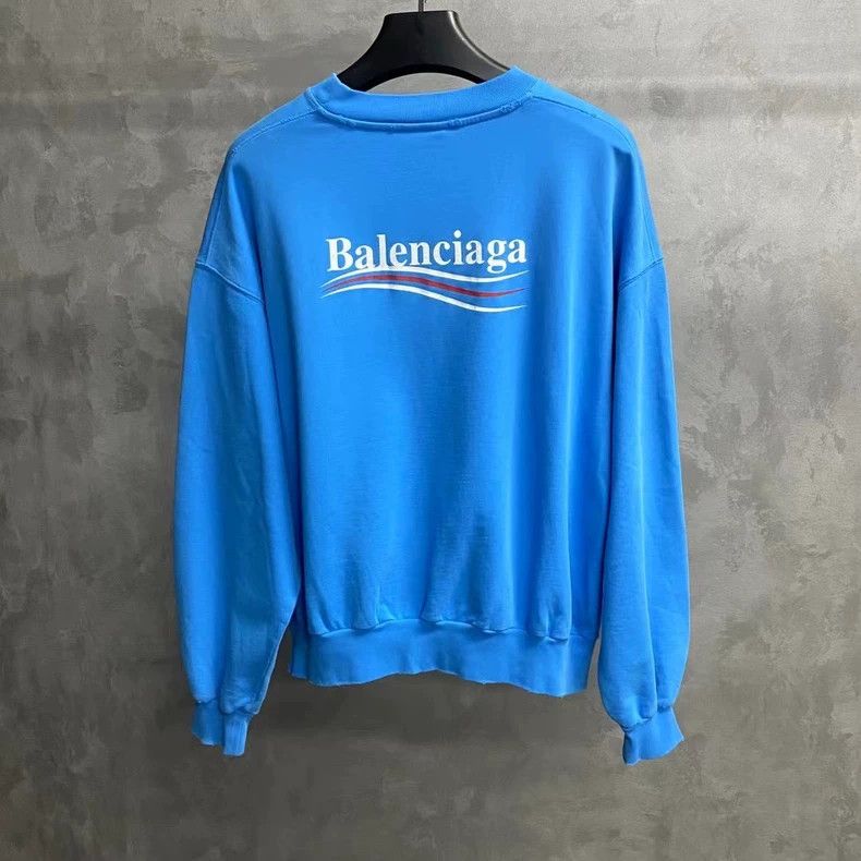 Balenciaga Balenciaga Light Blue Logo Sweatshirt Size US XS / EU 42 / 0 - 2 Thumbnail