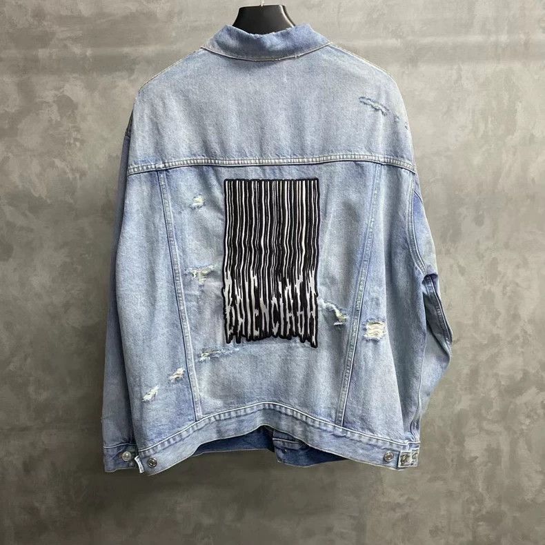 Balenciaga Balenciaga Light Blue Denim Jacket Size US XS / EU 42 / 0 - 2 Thumbnail