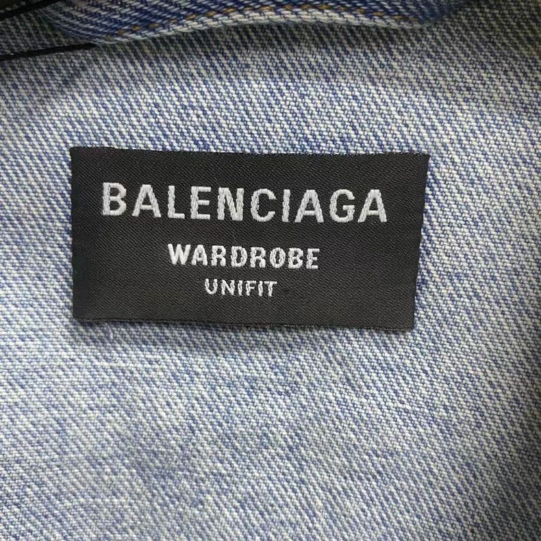 Balenciaga Balenciaga Blue Embroidered Denim Jacket Size US XS / EU 42 / 0 - 3 Thumbnail