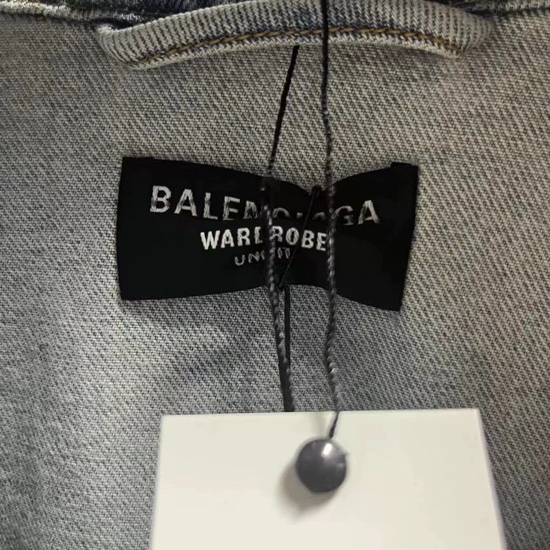 Balenciaga Balenciaga Blue Logo Denim Jacket Size US M / EU 48-50 / 2 - 6 Thumbnail
