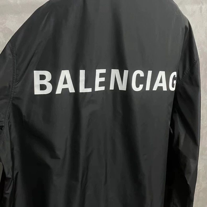 Balenciaga Black and White Logo Windbreaker Jacket Size US S / EU 44-46 / 1 - 3 Thumbnail