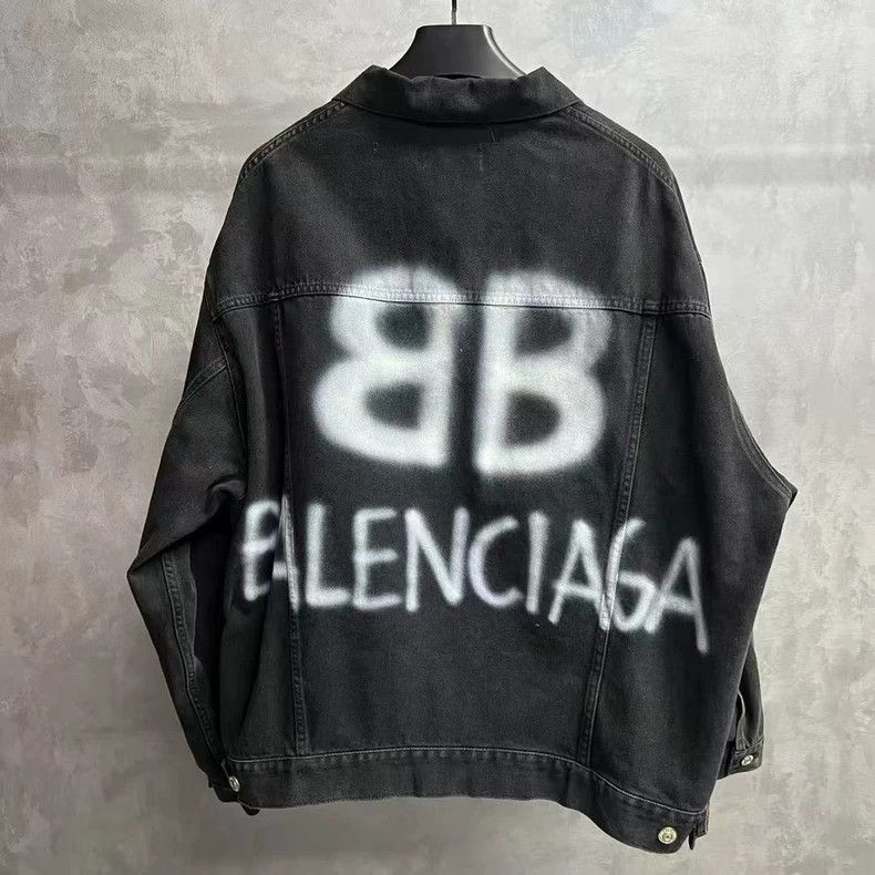 Balenciaga Balenciaga Black Graffiti Denim Jacket Size US L / EU 52-54 / 3 - 5 Thumbnail