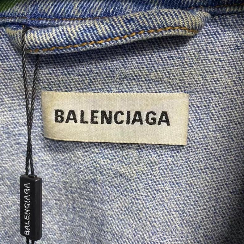 Balenciaga Blue Plant Pattern Logo Denim Jacket Size US M / EU 48-50 / 2 - 3 Thumbnail
