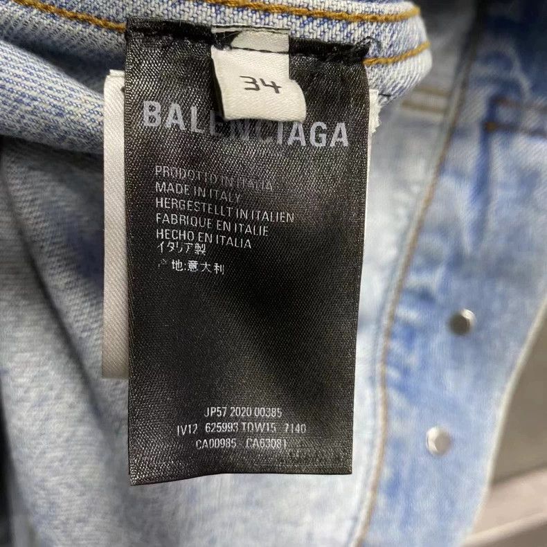 Balenciaga Blue Plant Pattern Logo Denim Jacket Size US M / EU 48-50 / 2 - 5 Thumbnail