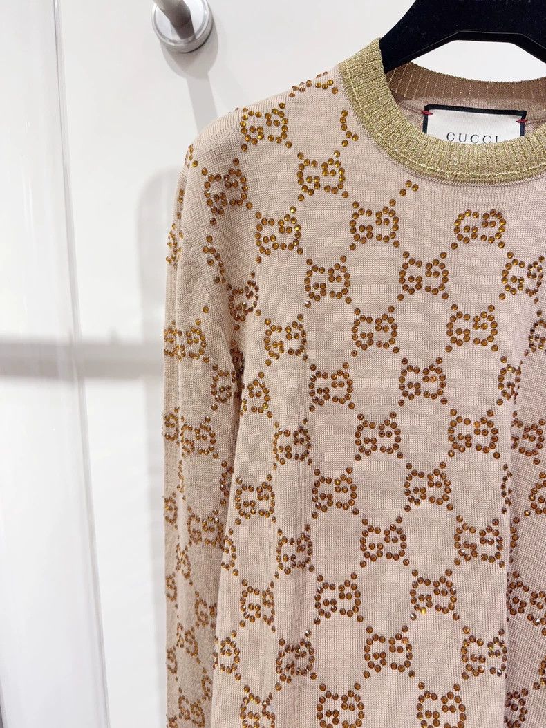 Gucci Gucci Full Rhinestone Knit Sweater Size US S / EU 44-46 / 1 - 3 Thumbnail