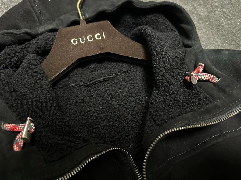 Gucci Gucci Men's Black Leather Hooded Jacket Size US XXL / EU 58 / 5 - 6 Thumbnail
