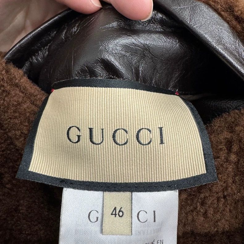 Gucci Gucci Leather Wool Reversible Jacket Size US L / EU 52-54 / 3 - 3 Thumbnail
