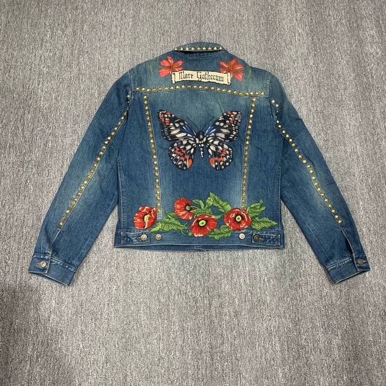 Gucci Gucci Denim Jacket with Floral Embroidery Size US XL / EU 56 / 4 - 2 Thumbnail