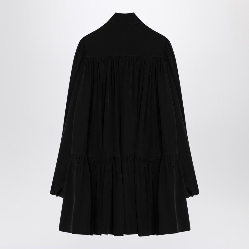 Saint Laurent Paris Saint Laurent Black Lavallière Dress In Silk Size XS / US 0-2 / IT 36-38 - 2 Thumbnail