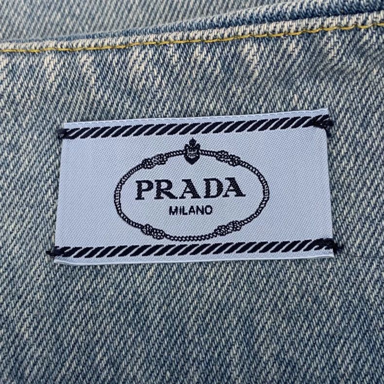 Prada Blue Triangle Logo Cotton Dress Size M / US 6-8 / IT 42-44 - 6 Thumbnail