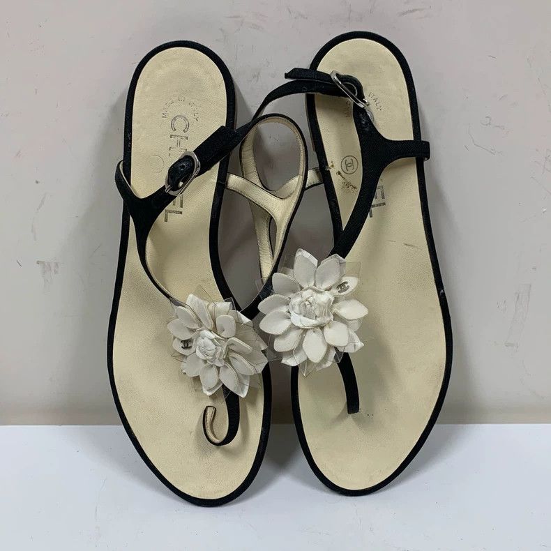 Chanel Chanel Transparent Camellia Sandals, Size 38 Size US 7 / IT 37 - 3 Thumbnail