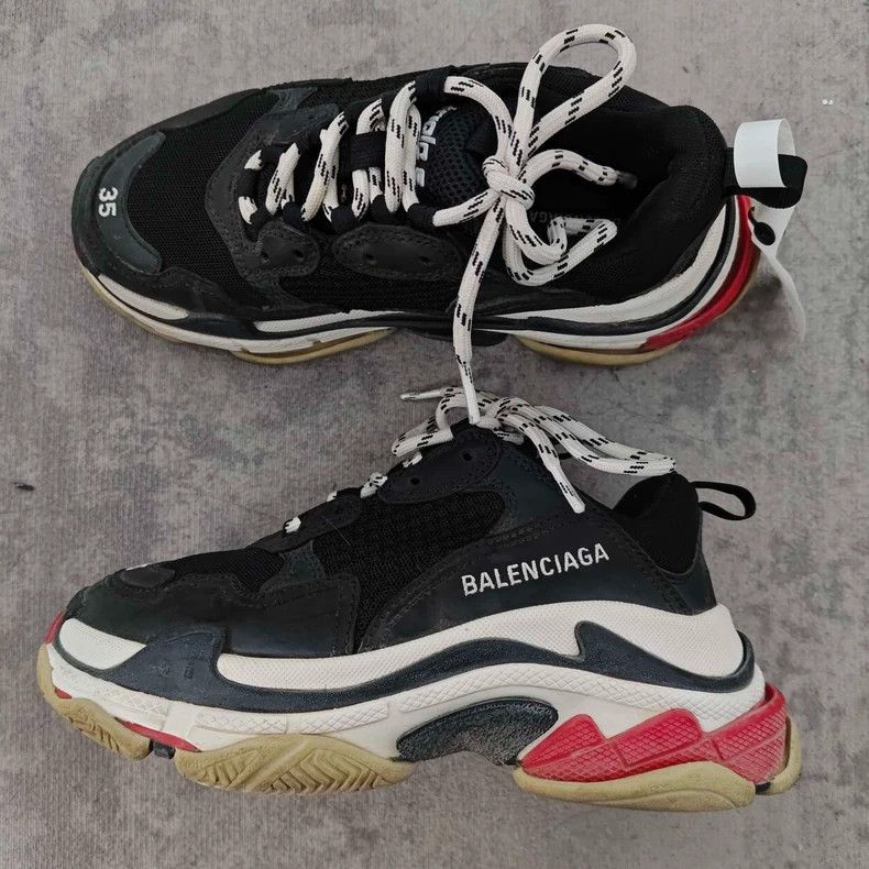 Balenciaga Balenciaga Triple S Black Red Sneakers Size US 5 / EU 37 - 3 Thumbnail