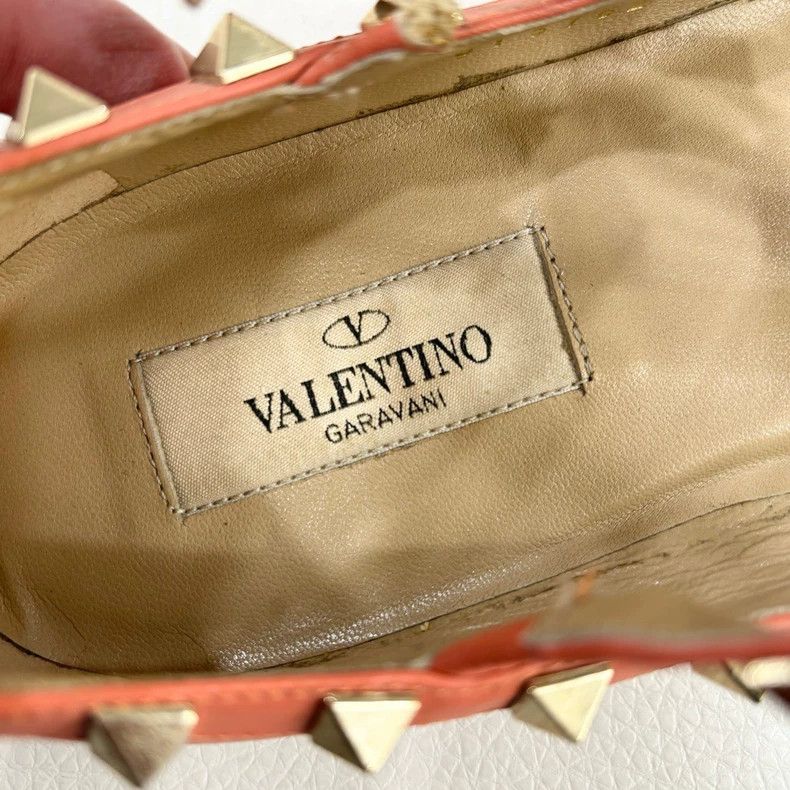 Valentino Valentino Classic Studded Orange Flats Size 37.5 Size US 7 / IT 37 - 3 Thumbnail