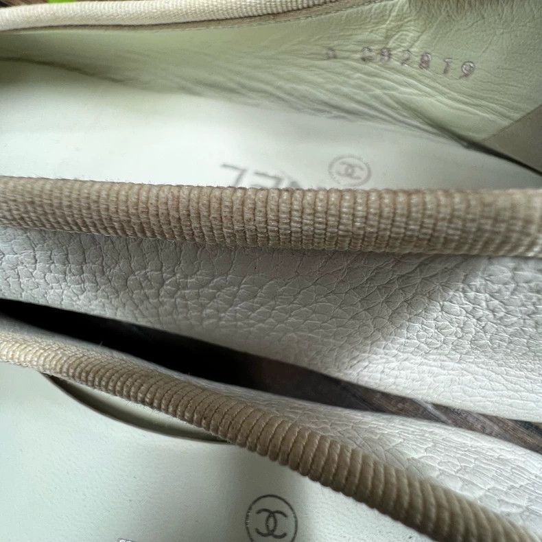 Chanel Chanel White Yellow Ballet Flats Size 36.5 Size US 6 / IT 36 - 6 Thumbnail