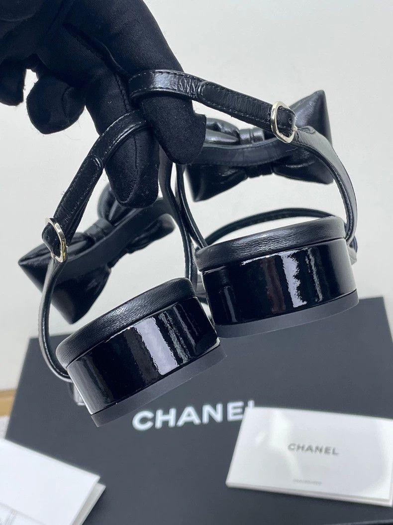 Chanel Chanel Black Bow Sandals Size 38.5 Size US 8 / IT 38 - 7 Thumbnail
