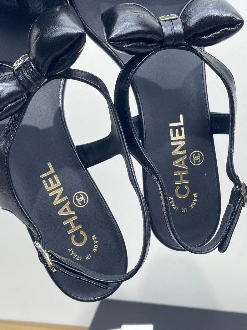 Chanel Chanel Black Bow Sandals Size 38.5 Size US 8 / IT 38 - 4 Thumbnail