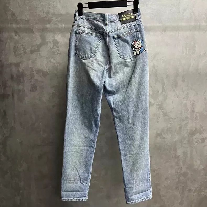 Gucci Gucci Light Blue Casual Embroidered Denim Pants Size 24" / US 00 / IT 34 - 4 Thumbnail